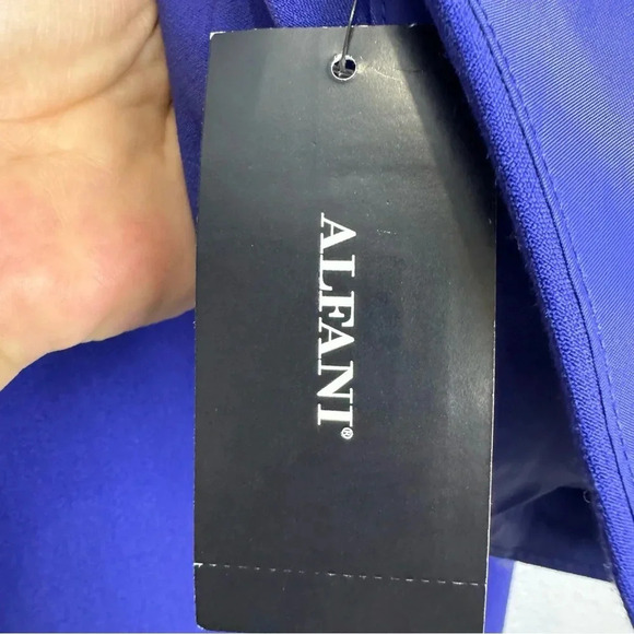 Alfani XXL Full Zip Coat Long Jacket Blue Ruffle Flared Long Sleeve Pockets NWT - Picture 7 of 10